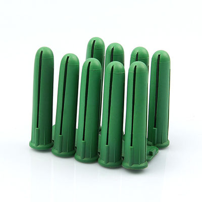 Yeşil Plastik Kaydırma Duvar Çapaları Plugs HDPE 10MM X 50MM Boyut