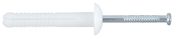 Beyaz Tırnak Nylon Duvar Çapa Yuvarlak Baş Düşük Profil Dönüşümü 5MM X 25MM